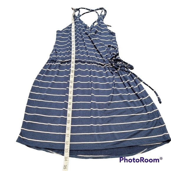 Chaser Navy Blue And White Striped Jersey Knit Dress NWT - Picture 8 of 9